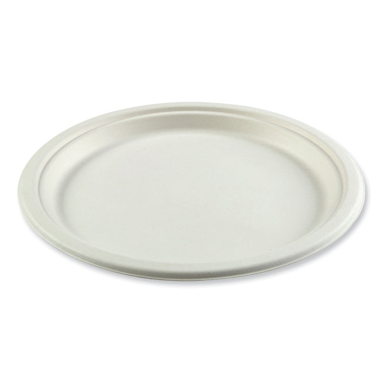 Boardwalk - Bagasse PFAS-Free Dinnerware, Plate, 10" dia, White, 500/Carton