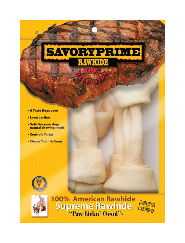 SAVORY PRIME - Savory Prime Large Adult Knotted Bone Natural 8-9 in. L 4 pk