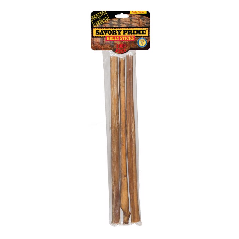 SAVORY PRIME - Savory Prime Beef Grain Free Bully Stick For Dogs 12 in. 3 pk