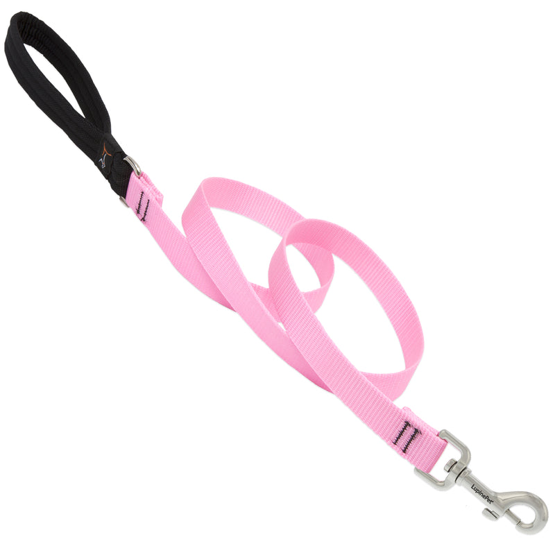 LUPINEPET - LupinePet Basic Solids Pink Pink Nylon Dog Leash [57509]