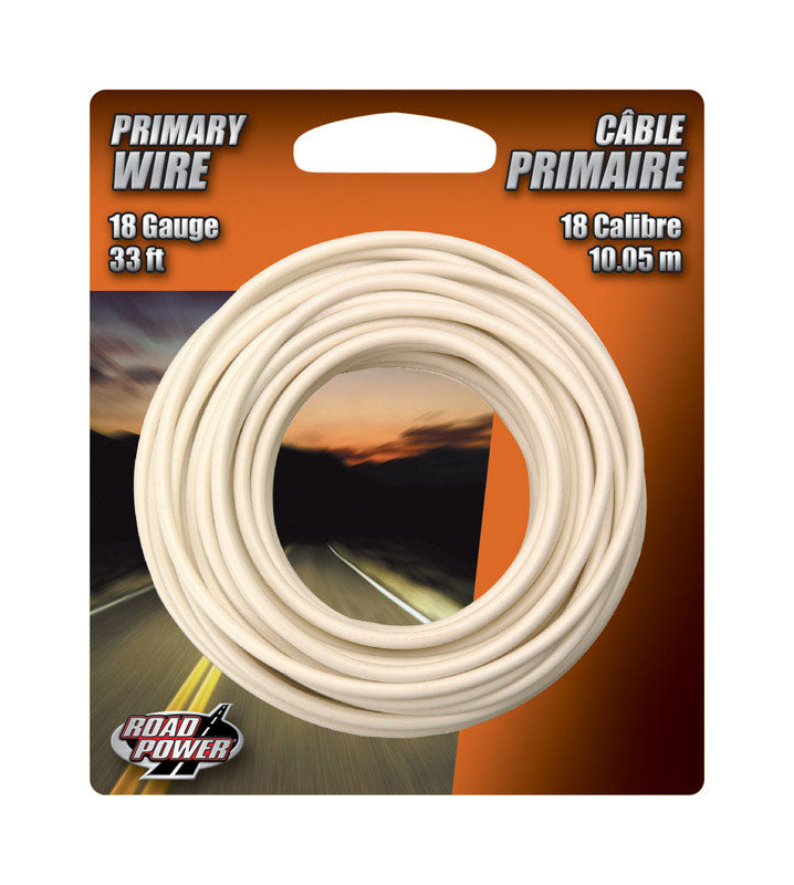 COLEMAN CABLE - Coleman Cable 33 ft. 18 Ga. Primary Wire White