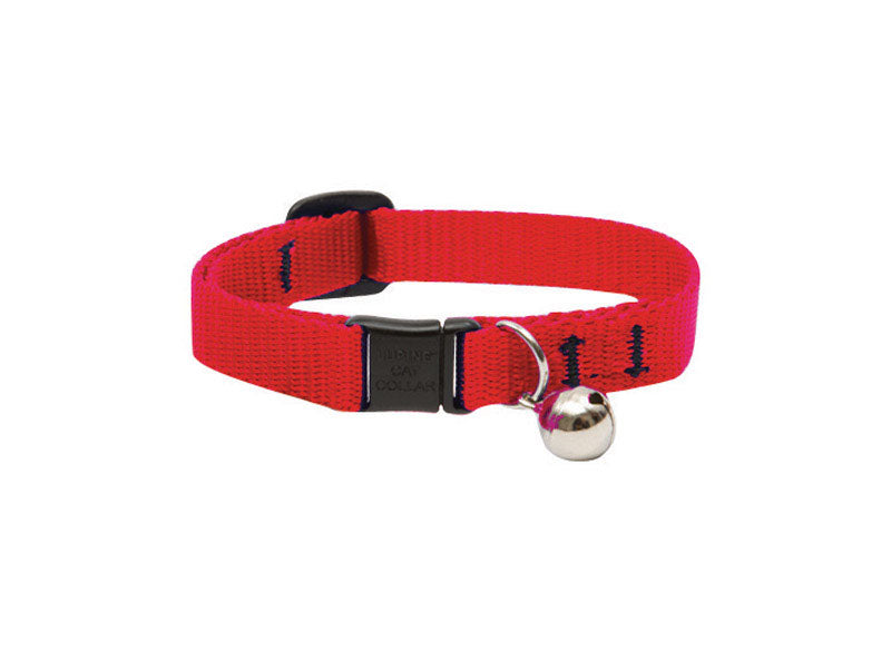 LUPINEPET - LupinePet Basic Solids Red Red Nylon Cat Collar