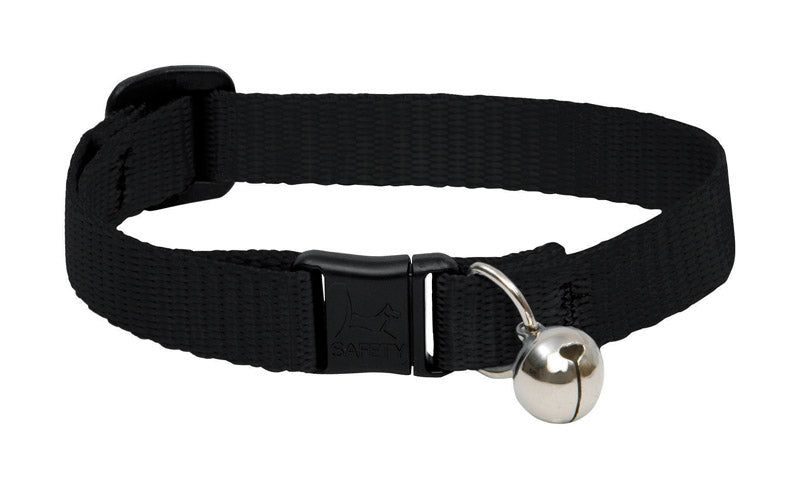 LUPINEPET - LupinePet Basic Solids Black Black Nylon Cat Collar