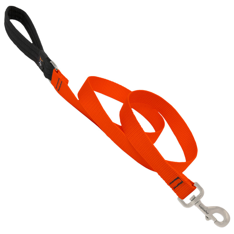 LUPINEPET - LupinePet Basic Solids Blaze Orange Blaze Orange Nylon Dog Leash [52559]