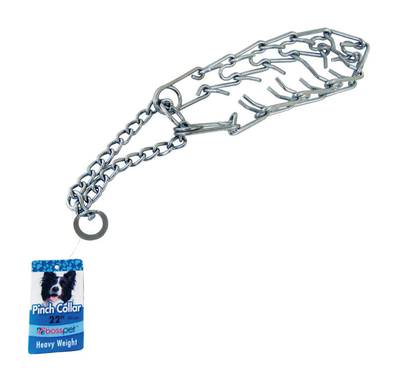 PDQ - PDQ Silver Chain Dog Pinch Collar Medium/Large - Case of 6