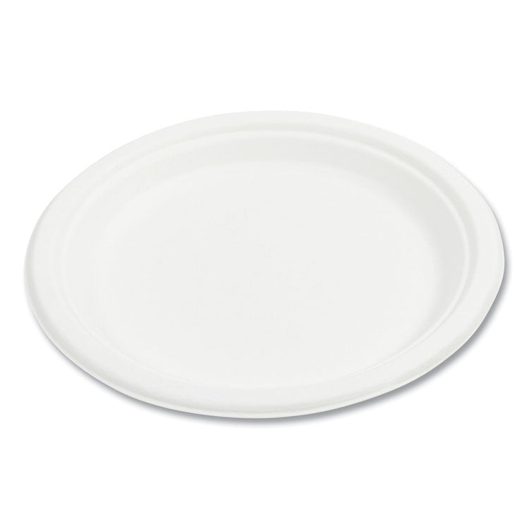Boardwalk - Bagasse PFAS-Free Dinnerware, Plate, 9" dia, White, 500/Carton