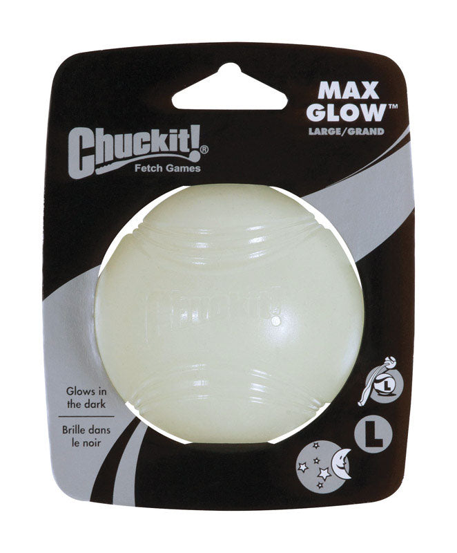 CHUCKIT! - Chuckit! Max Glow White Rubber Dog Toy Large 1 pk