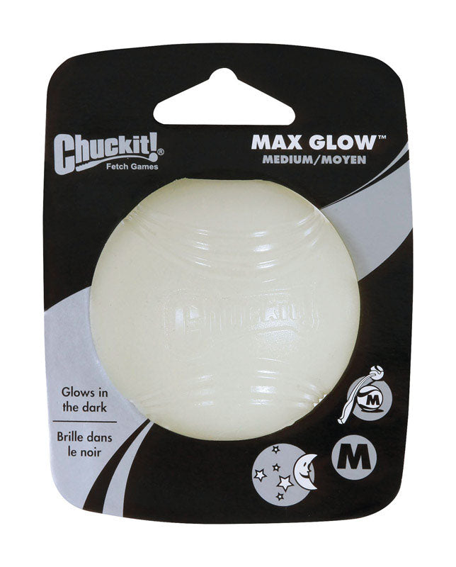 CHUCKIT! - Chuckit! Max Glow White Rubber Dog Toy Medium 1 pk