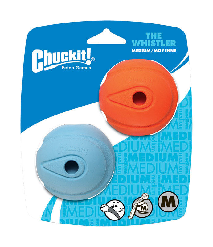 CHUCKIT! - Chuckit! Assorted Rubber Whistler Dog Toy Medium 2 pk