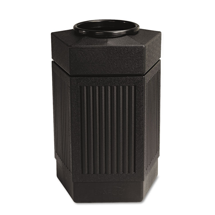 Safco - Canmeleon Indoor/Outdoor Pentagon Receptacle, 30 gal, Polyethylene, Black