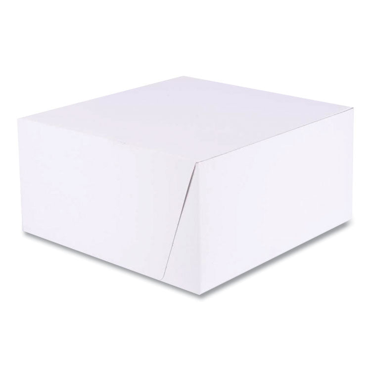 SCT - White One-Piece Non-Window Bakery Boxes, Standard, 10 x 10 x 5, White/Kraft, Paper, 100/Bundle