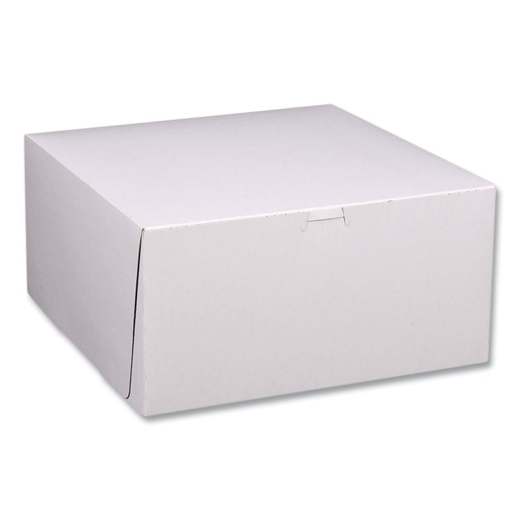 SCT - White One-Piece Non-Window Bakery Boxes, Standard, 12 x 12 x 6, White/Kraft, Paper, 50/Bundle