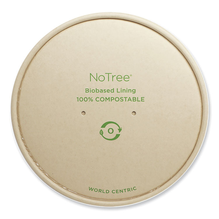 World Centric - Paper Lids for Bowls. 5.9" Diameter, Natural, Paper, 300/Carton