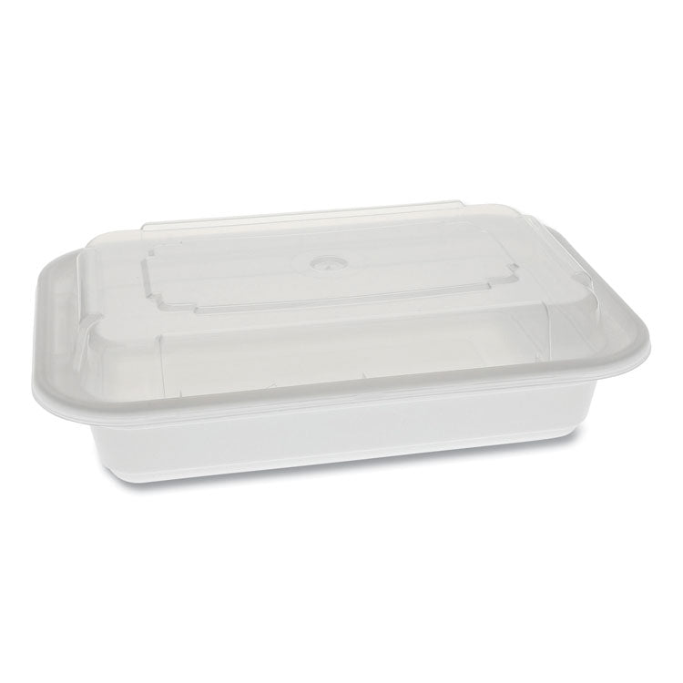 Pactiv Evergreen - Newspring VERSAtainer Microwavable Containers, Rectangular, 16 oz, 5 x 7.25 x 2, White/Clear, Plastic, 150/Carton