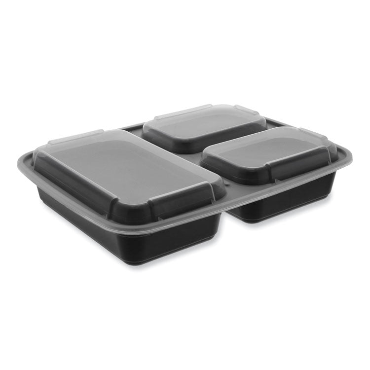 Pactiv Evergreen - Newspring DELItainer Microwavable Container, 32 oz, 7.5 x 9.87 x 1.75, Black/Clear, Plastic, 150/Carton