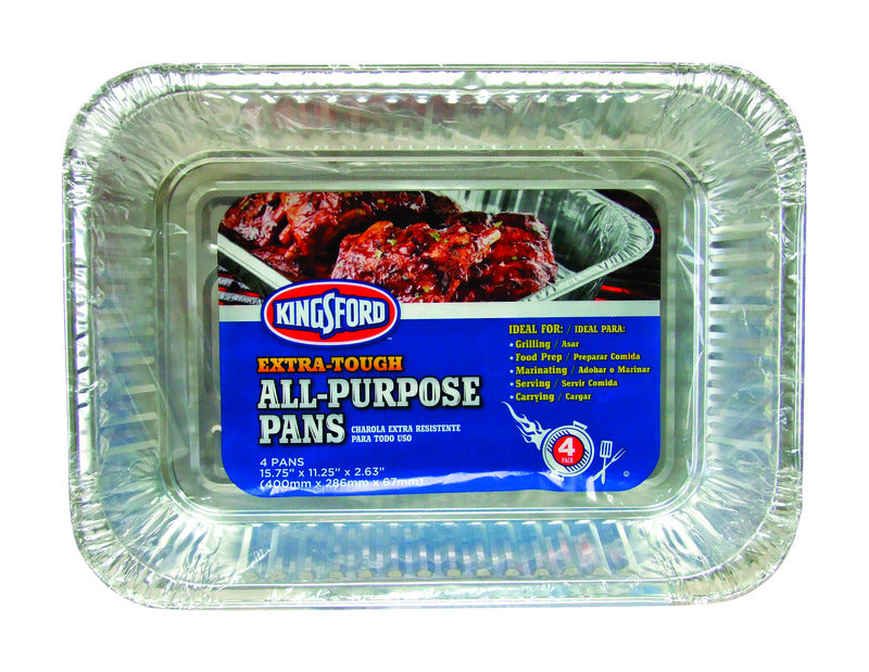 KINGSFORD - Kingsford Aluminum Grilling Pan 15.75 in. L X 11.25 in. W 4 pk