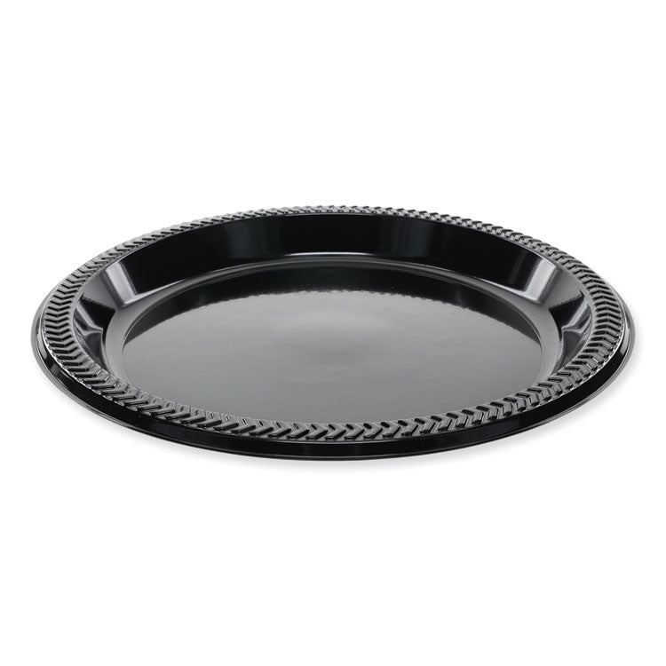Pactiv Evergreen - Meadoware Impact Plastic Dinnerware, Plate, 8.9" dia, Black, 400/Carton