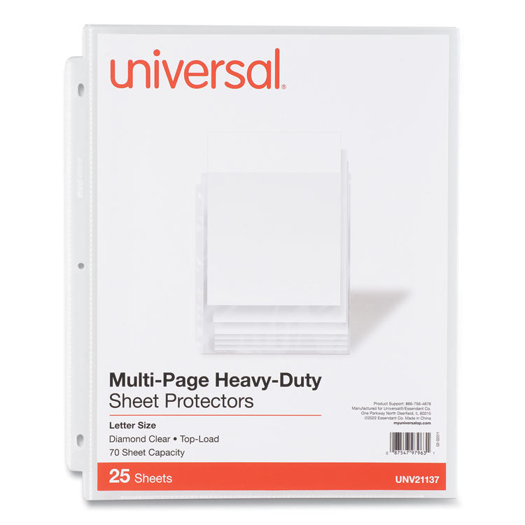 Universal - Top-Load Poly Sheet Protectors, Heavy Gauge, Letter Size, Clear, 25/Pack