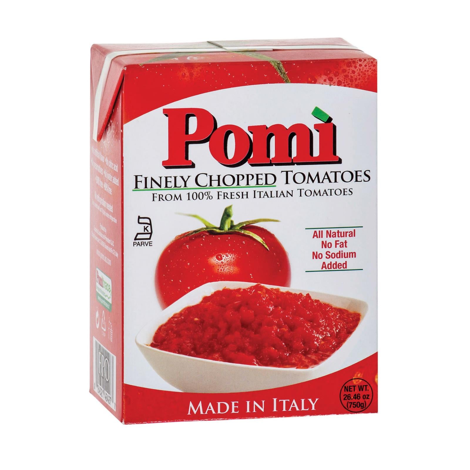 Pomi Tomatoes Chopped Tomatoes - Finely - Case of 12 - 26.46 oz.