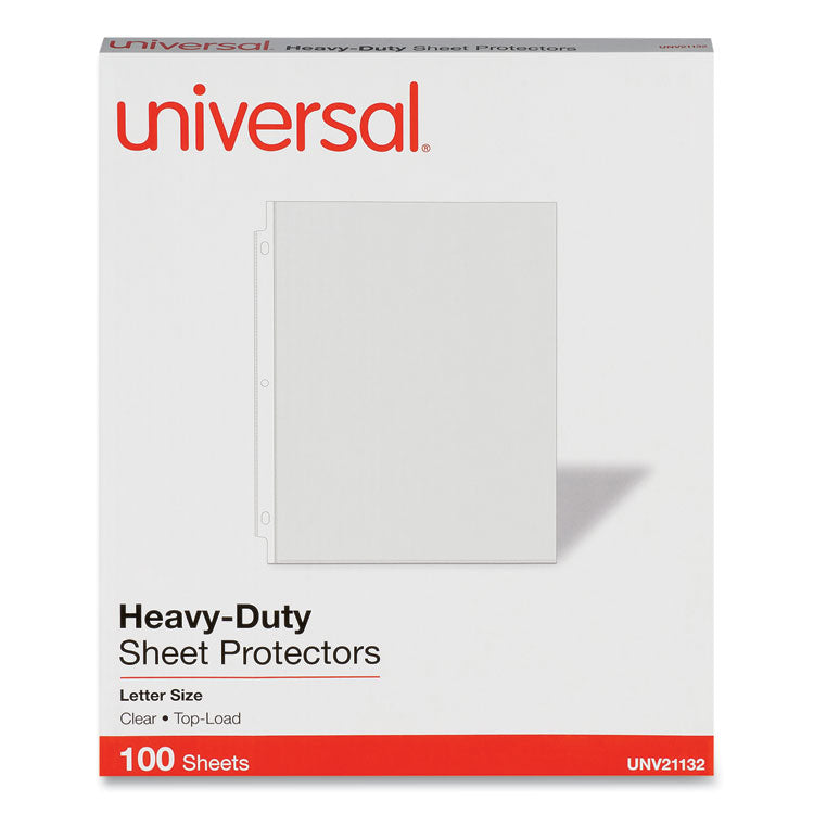 Universal - Top-Load Poly Sheet Protectors, Heavy Gauge, Letter Size, Clear, 100/Pack