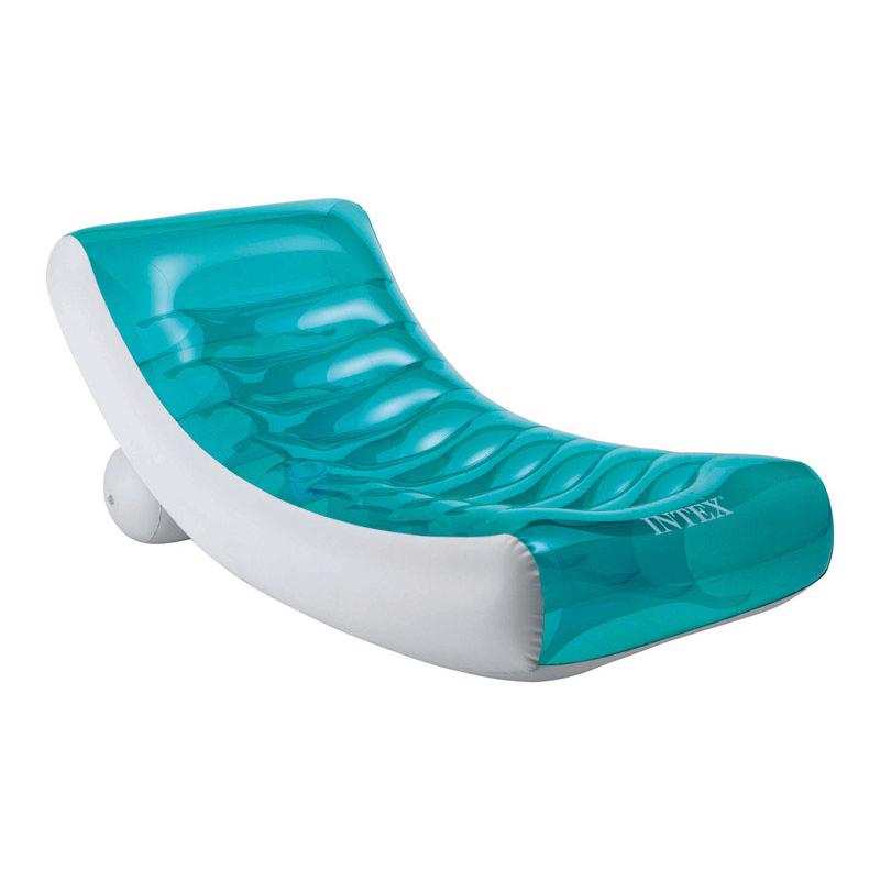 INTEX - Intex Rockin Blue/White Vinyl Inflatable Lounge Pool Float