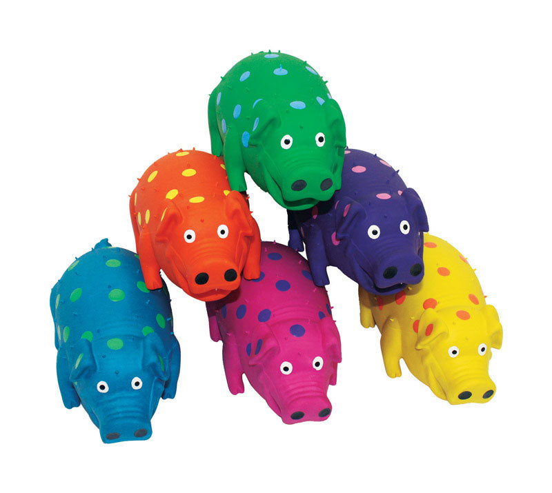 MULTIPET - Multipet Globlets Assorted Latex Polka Dot Pig Dog Toy Large 1 pk