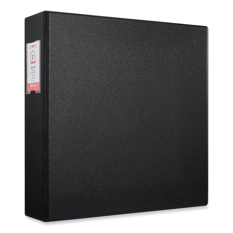 Universal - Deluxe Non-View D-Ring Binder with Label Holder, 3 Rings, 2" Capacity, 11 x 8.5, Black