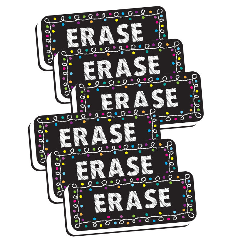 ASHLEY PRODUCTIONS - Magnetic Whiteboard Eraser, Chalk Loops, 2" x 5", Pack of 6