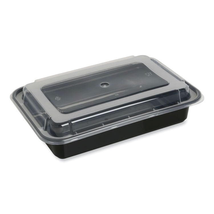 GEN - Food Container with Lid, 38 oz, 8.81 x 6.02 x 2.48, Black/Clear, Plastic, 150/Carton