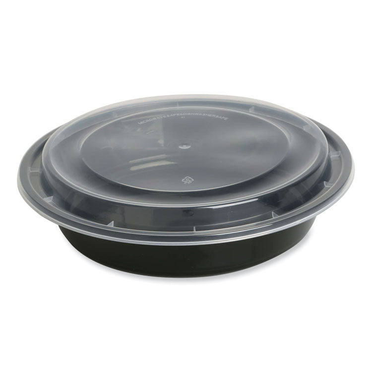 GEN - Food Container with Lid, 48 oz, 8.85 x 8.85 x 2.24, Black/Clear, Plastic, 150/Carton