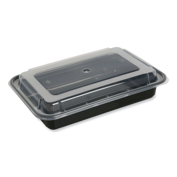 GEN - Food Container with Lid, 32 oz, 8.81 x 6.02 x 2.24, Black/Clear, Plastic, 150/Carton