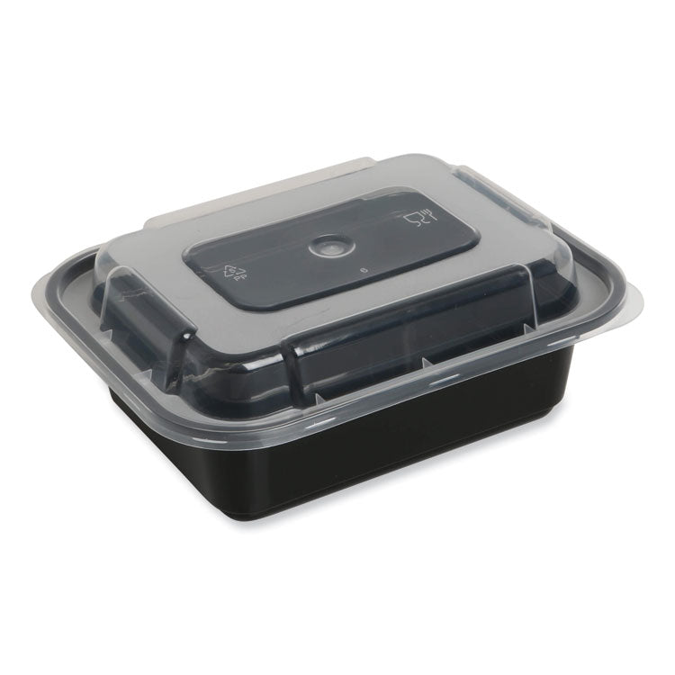 GEN - Food Container with Lid, 12 oz, 5.78 x 4.52 x 2.24, Black/Clear, Plastic, 150/Carton