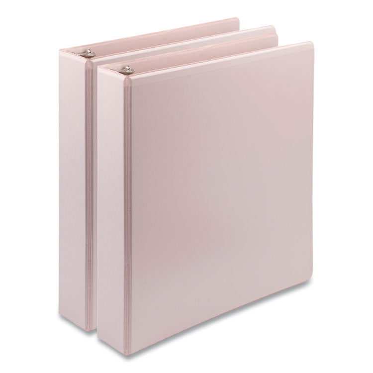 Samsill - Earth's Choice Plant-Based BOHO D-Ring View Binders, 1.5" Capacity, 11 x 8.5, Rose, 2/Pack