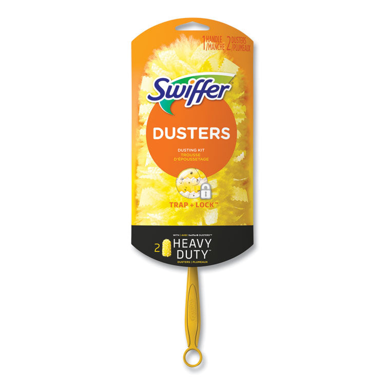 Swiffer - Heavy Duty Dusters Starter Kit, 6" Handle with Two Disposable Dusters, 4 Kits/Carton (7430309)