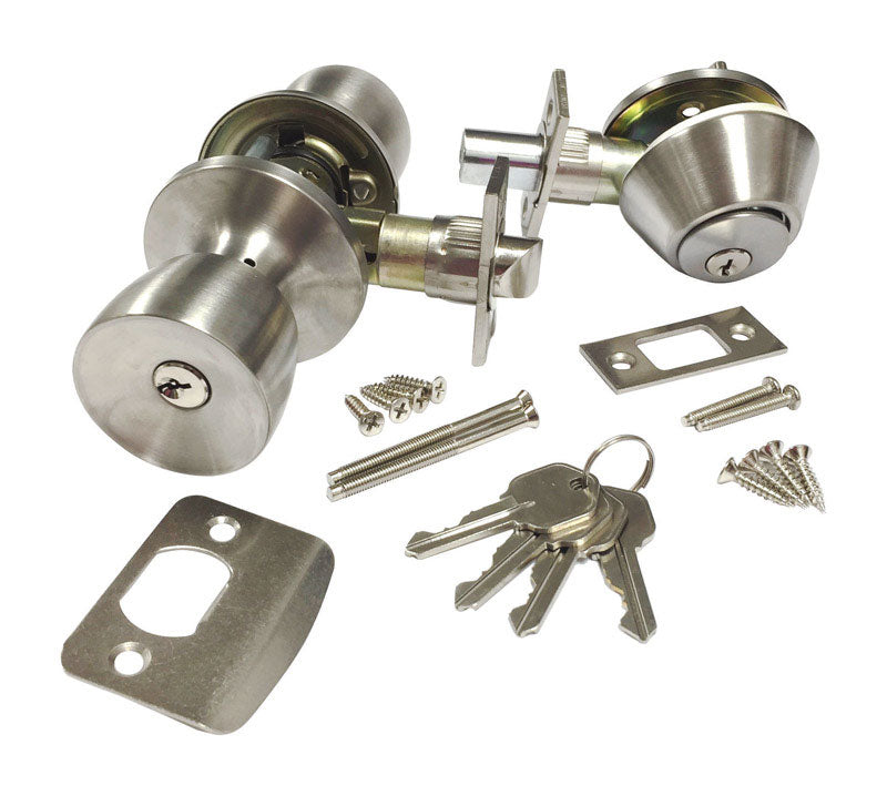 US HARDWARE - US Hardware RV Knob and Deadbolt Door Lock Set 1 pk