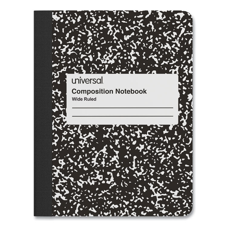 Universal - Composition Book, Wide/Legal Rule, Black Marble Cover, (100) 9.75 x 7.5 Sheets (8360257)