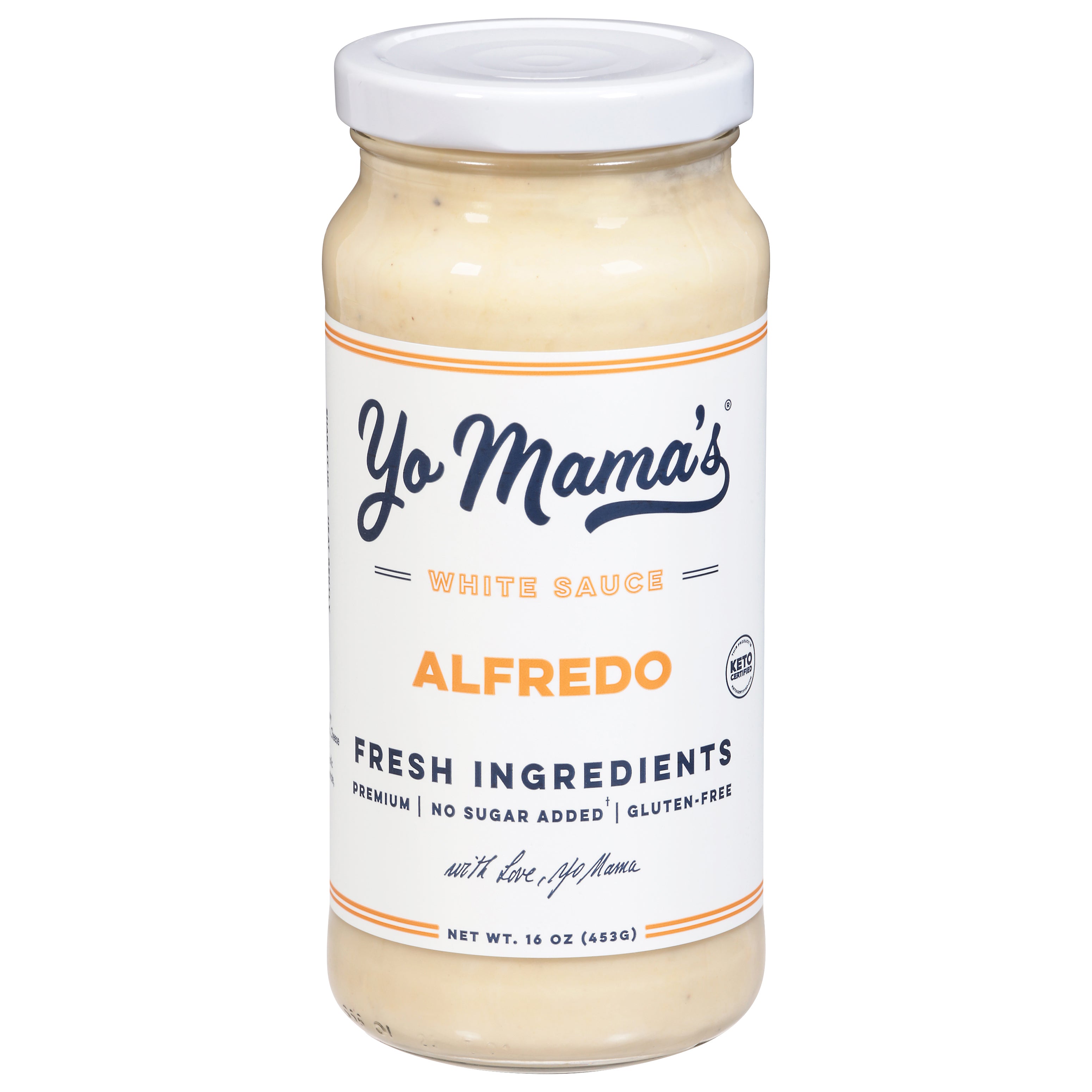 Yo Mama's Alfredo White Sauce 16 oz - Case of 6
