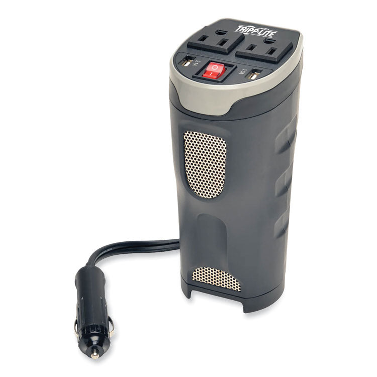 Tripp Lite - PowerVerter Ultra-Compact Car Inverter, 200 W, Two AC Outlets/Two USB Ports