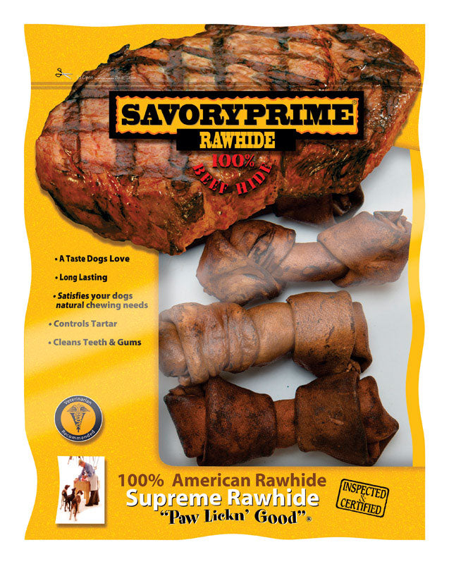 SAVORY PRIME - Savory Prime All Size Dogs Adult Knotted Bone Beef 4-5 in. L 4 pk