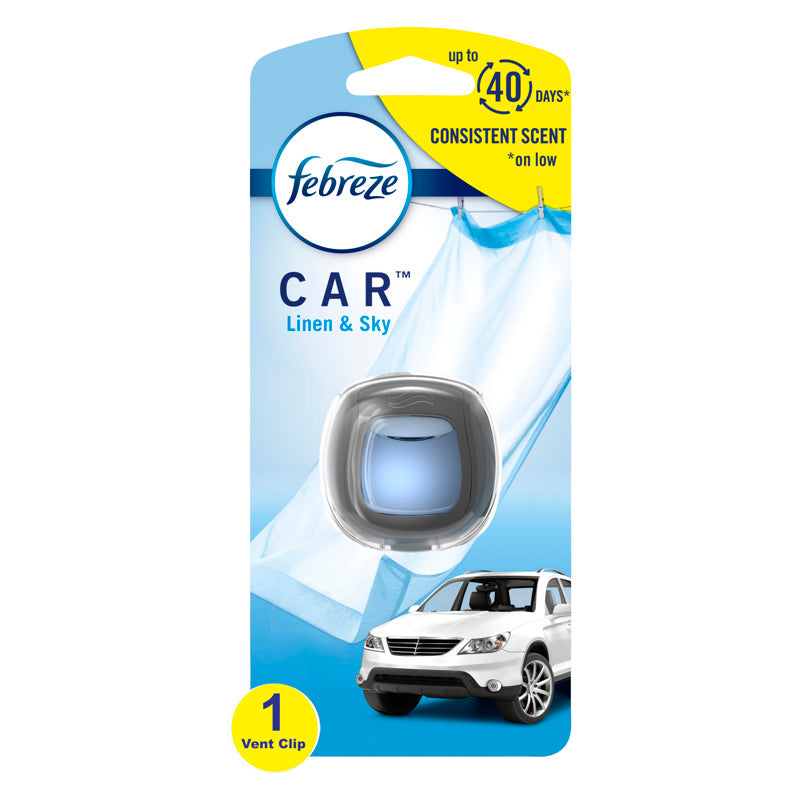 FEBREZE - Febreze Car Linen and Sky Scent Car Air Freshener 0.06 oz Liquid - Case of 8