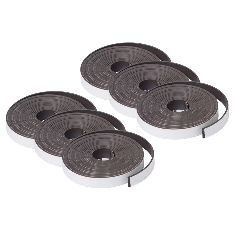 DOWLING MAGNETS - Adhesive Magnet Strip Roll, 0.5" x 10', 6 Rolls