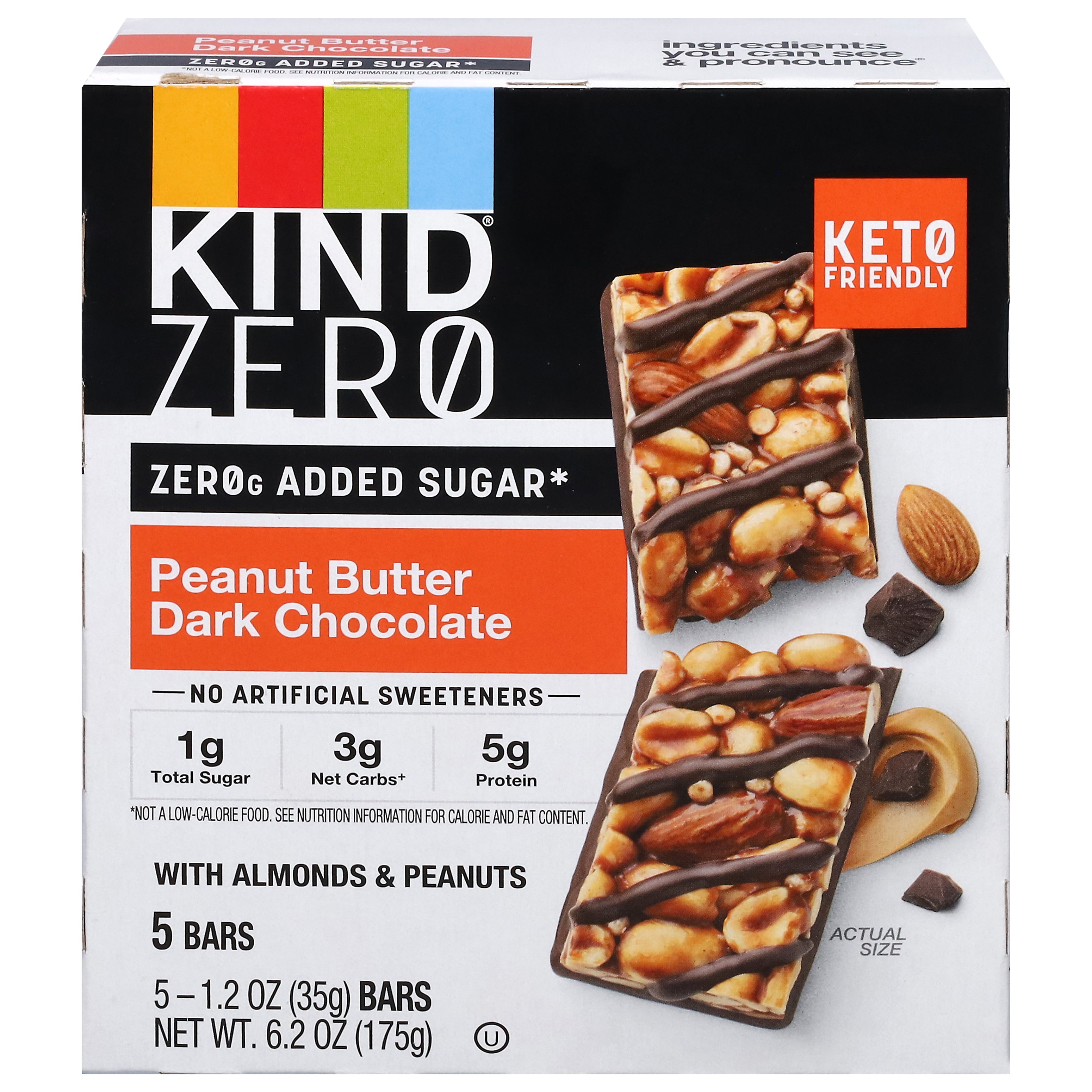 Kind Peanut Butter Dark Chocolate Bars with Almonds & Peanuts 5 - 1.2 oz Bars - Case of 6