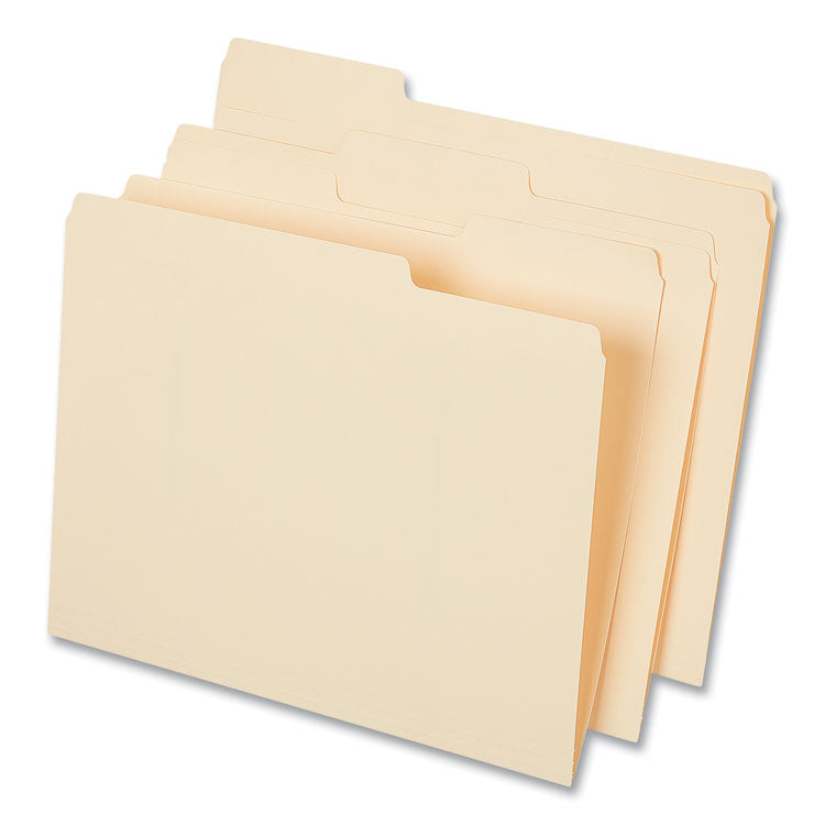 Universal - Top Tab File Folders, 1/3-Cut Tabs: Assorted, Letter Size, 0.75" Expansion, Manila, 50/Box