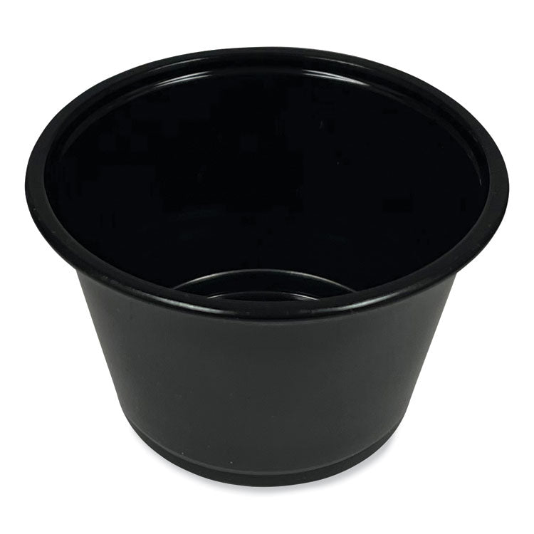 Boardwalk - Souffle/Portion Cups, 4 oz, Polypropylene, Black, 2,500/Carton