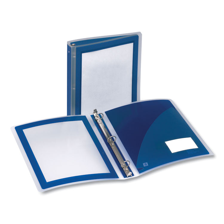 Avery - Flexi-View Binder with Round Rings, 3 Rings, 1.5" Capacity, 11 x 8.5, Navy Blue