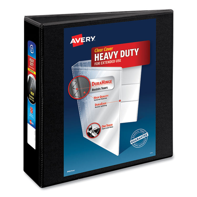 Avery - Heavy-Duty Non Stick View Binder with DuraHinge and Slant Rings, 3 Rings, 3" Capacity, 11 x 8.5, Black, (5600)