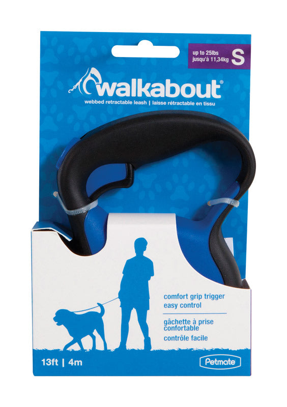 PETMATE - Petmate Walkabout Blue Plastic Retractable Leash Small