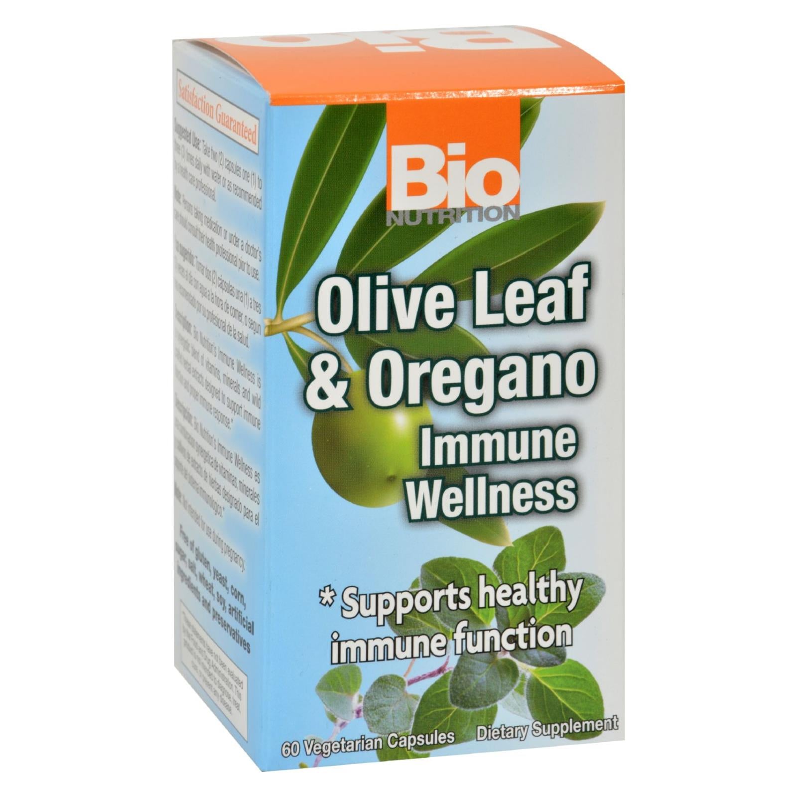 Bio Nutrition - Immune Wellness - Olive Leaf And Oregano - 60 Vcaps