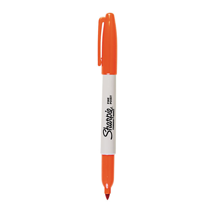 Sharpie - Fine Tip Permanent Marker, Fine Bullet Tip, Orange, Dozen