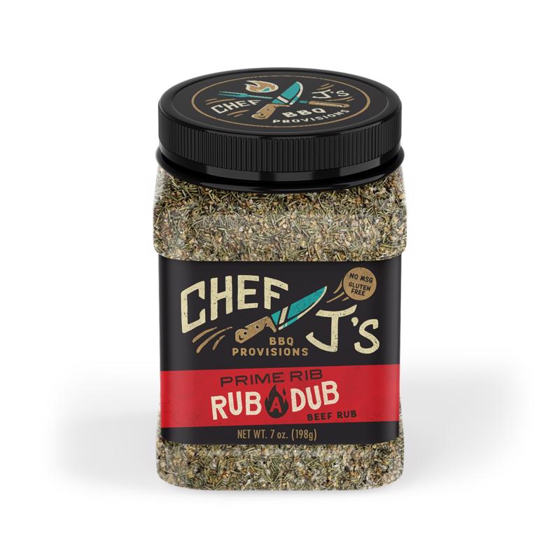 CHEF J'S BBQ PROVISIONS - Chef J's BBQ Provisions Prime Rib Rub-A-Dub BBQ Rub 7 oz